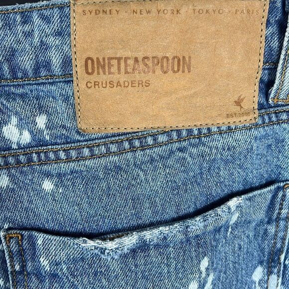 🔥🔥 OneTeaspoon Bleach Splatter Distressed Blue Jeans Men Size 31 - EXCELLENT - Picture 10 of 13